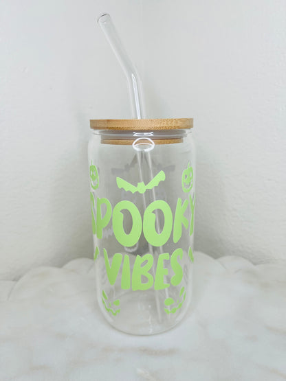 16 oz. Spooky Vibes Glow in the Dark Glass Cup Set