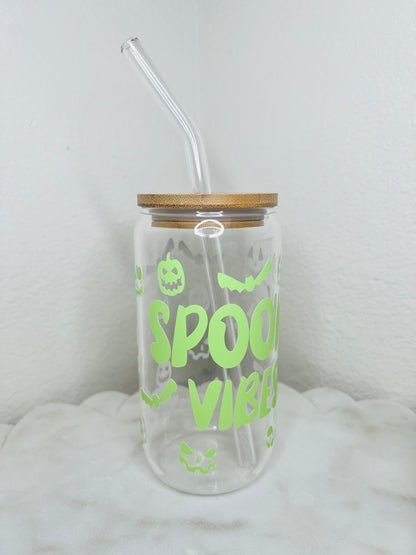 16 oz. Spooky Vibes Glow in the Dark Glass Cup Set