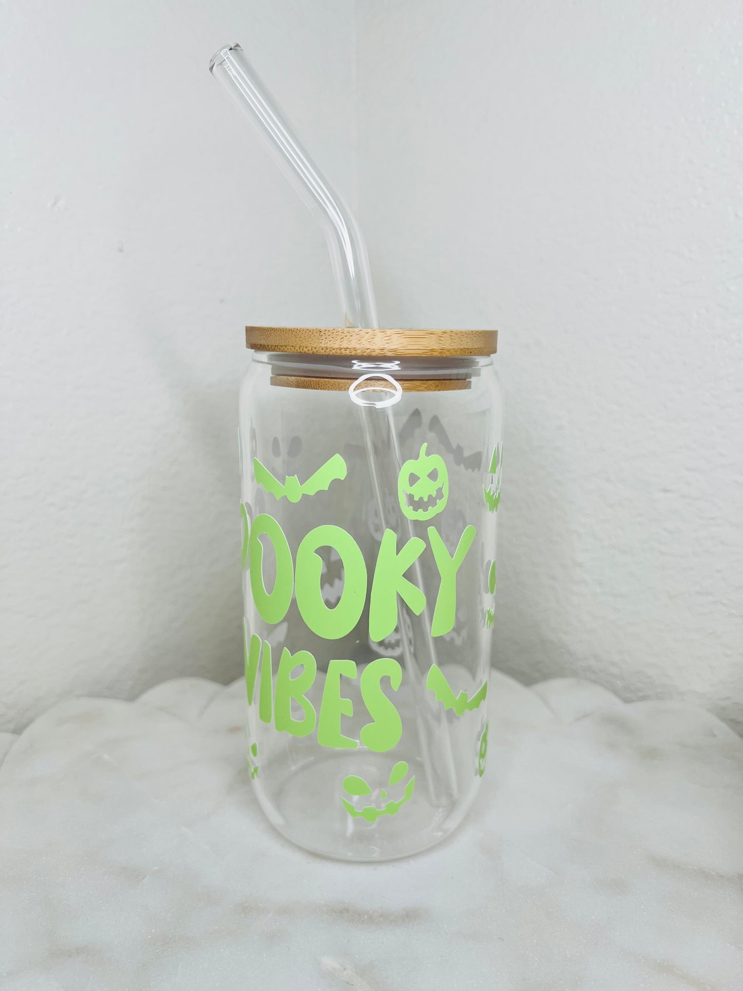 16 oz. Spooky Vibes Glow in the Dark Glass Cup Set