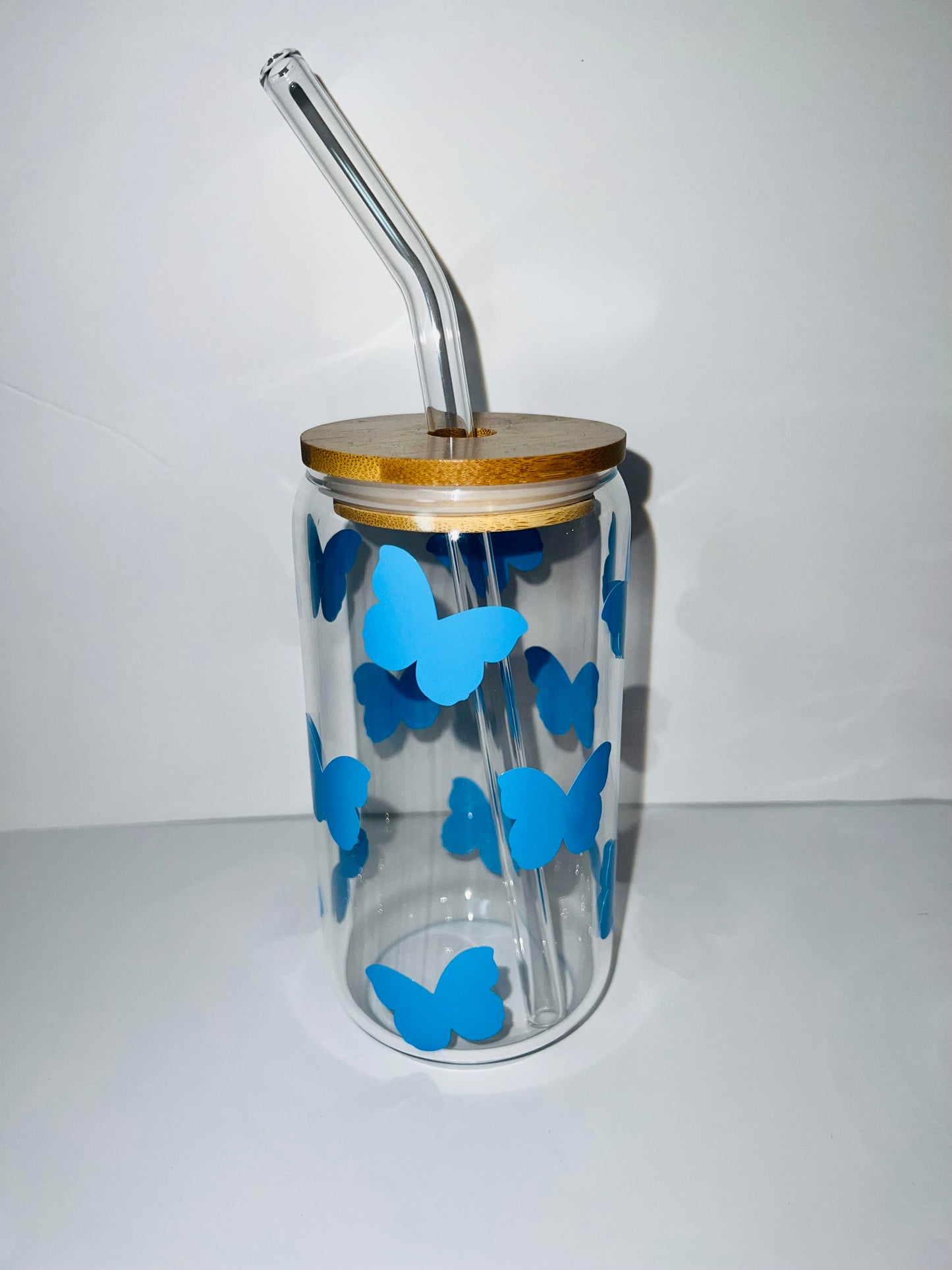 16 oz. Butterfly Glass Cup Set