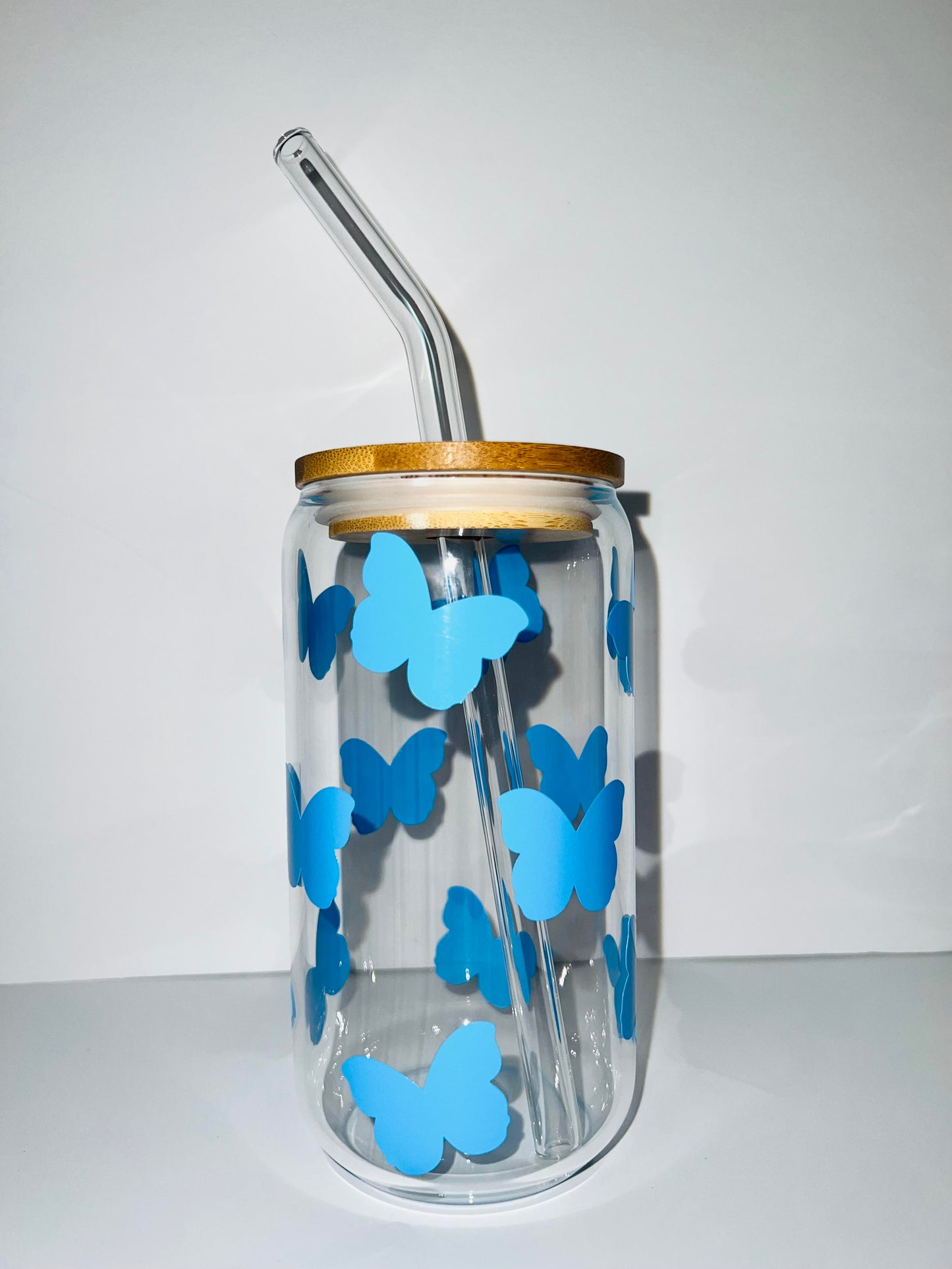 16 oz. Butterfly Glass Cup Set