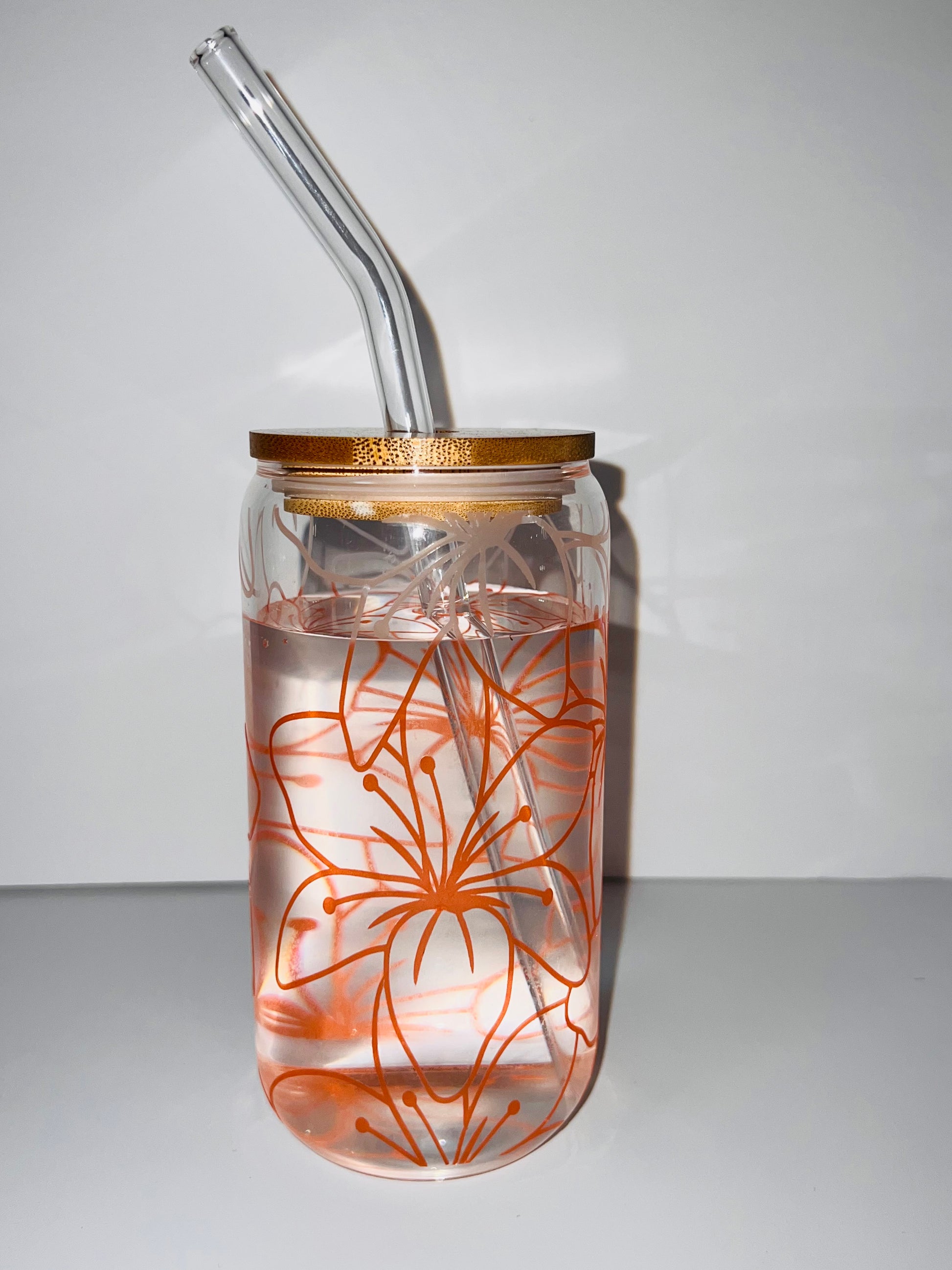 Flower Glass Straw Glass Straw With Flower Glass Straw Set 